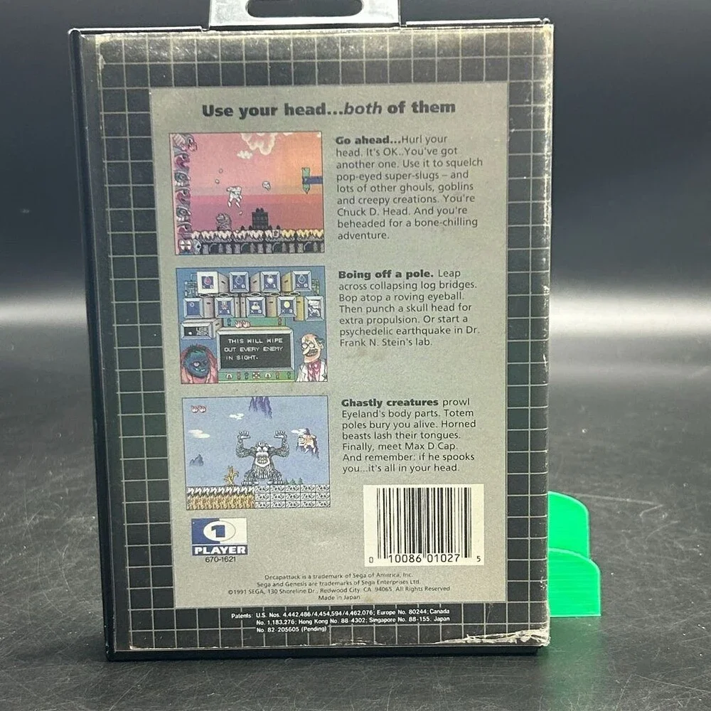 Decap Attack (Sega Genesis, 1991) 16-Bit Cartridge Complete W/ Manual